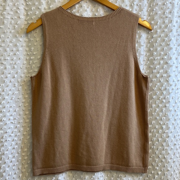 Tan Sleeveless Sweater Vest - Picture 2 of 6